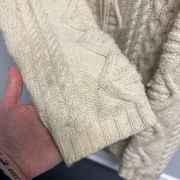 Vtg 90s Aran Crafts Mens Cable Knit Full Zip Jacket Cardigan Sweater XXL - Picture 5 of 7